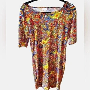 Lularoe‎ large Green paisley Julia pencil dress . NWT. Navy& red floral